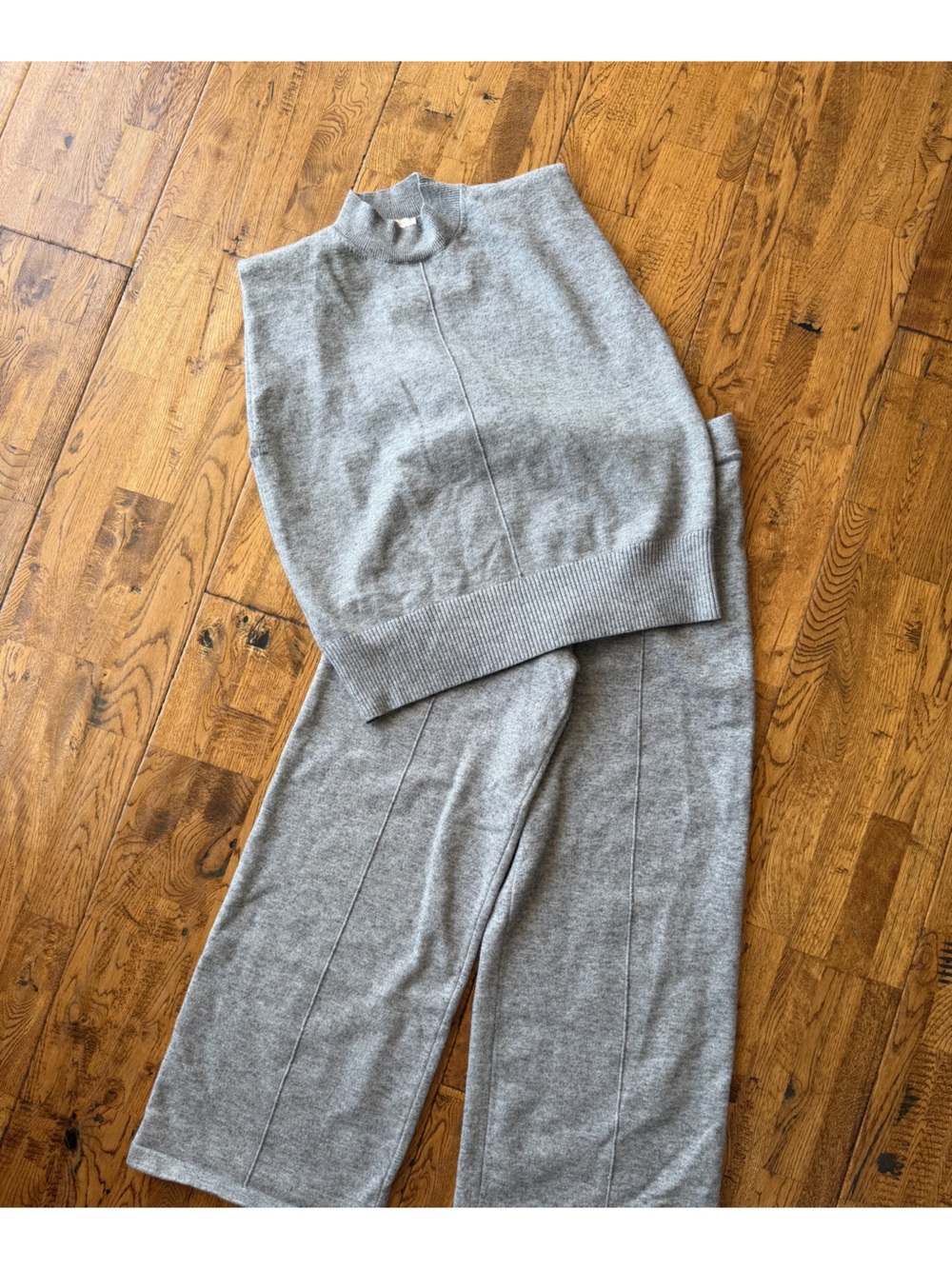 Skies Are Blue Heather Gray Knit Pants and Sweater Set